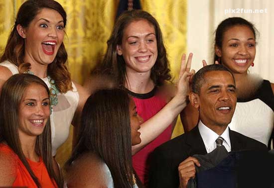 عکس از شوخی جالب با اوباما