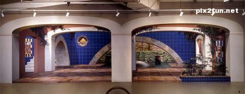 سری دوم نقاشی های سه بعدی بر روی دیوار