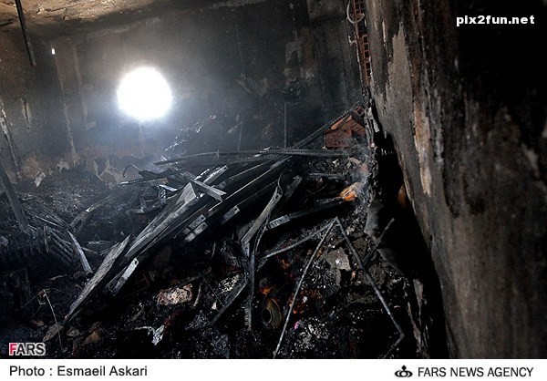 عکسهای آتش سوزی در کارگاه تولیدی لباس