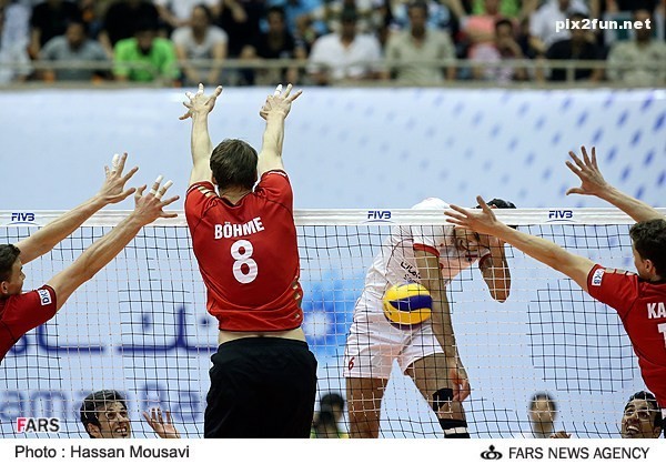 تصاویری از بازی والیبال ایران با آلمان