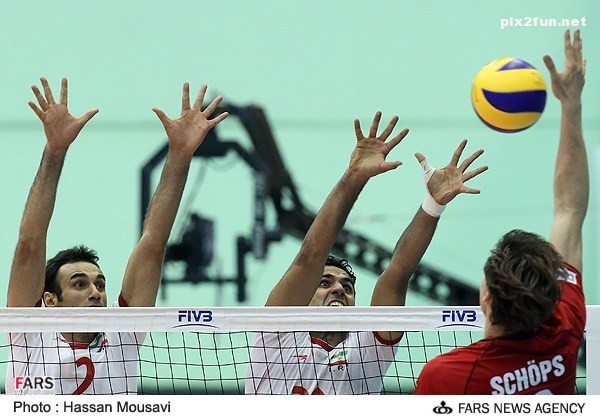 تصاویری از بازی والیبال ایران با آلمان