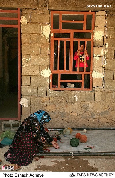 عکس از گبه بافی در روستای رودشتی