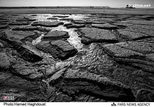 عکس از خشکسالی دریاچه ارومیه