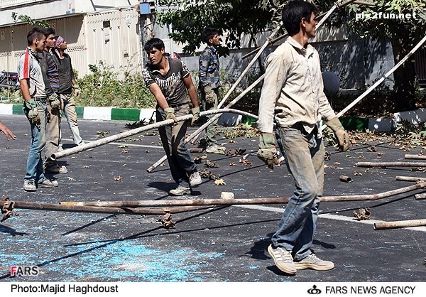 عکس های جنجالی از سقوط داربست ساختمان در حال ساخت