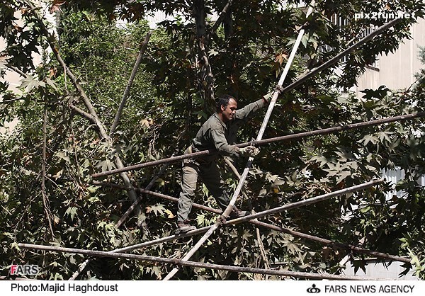 عکس های جنجالی از سقوط داربست ساختمان در حال ساخت
