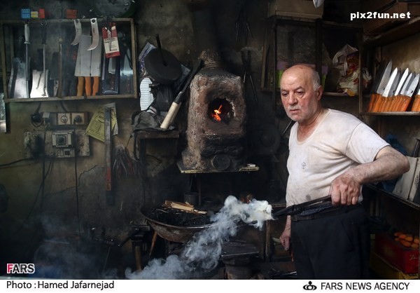 عکس از کارگاه چاقوسازی