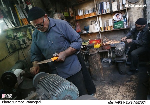 تصاویری از کارگاه چاقوسازی
