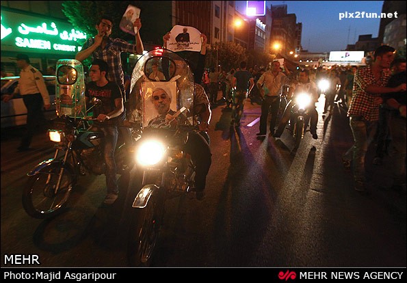 عکس های جشن های خیابانی پش از پیروزی حسن روحانی