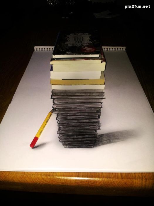 عکس از نقاشی های زیبای سه بعدی بر روی کاغذ