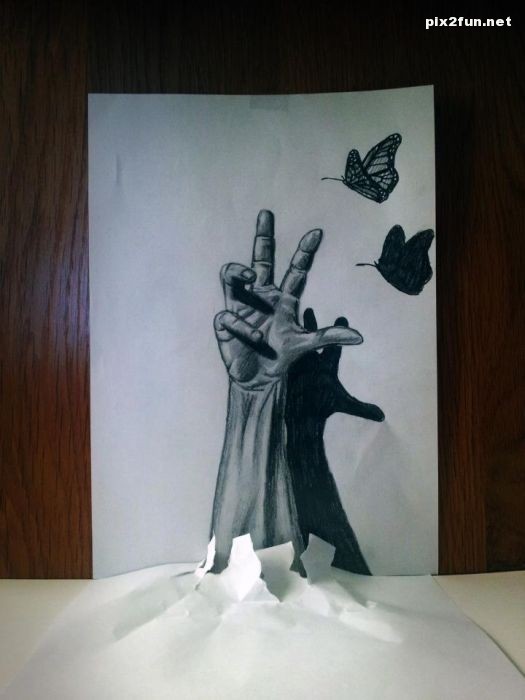 عکس های جالب از نقاشی سه بعدی بر روی کاغذ