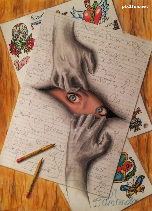 عکس های جالب از نقاشی سه بعدی بر روی کاغذ