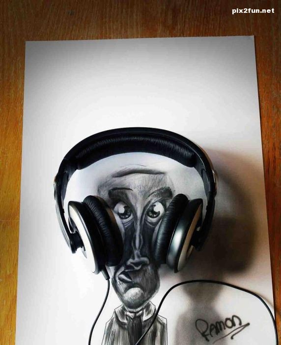 نقاشی سه بعدی بر روی کاغذ