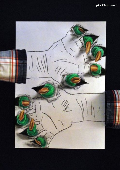 نقاشی سه بعدی بر روی کاغذ