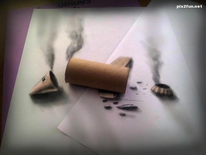 نقاشی سه بعدی بر روی کاغذ