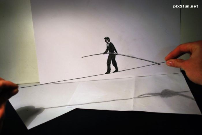 عکسهای نقاشی سه بعدی بر روی کاغذ