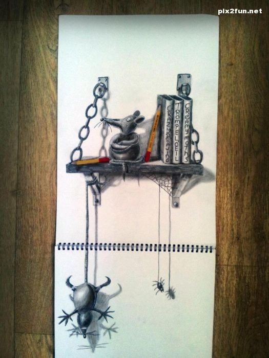 عکسهای نقاشی سه بعدی بر روی کاغذ