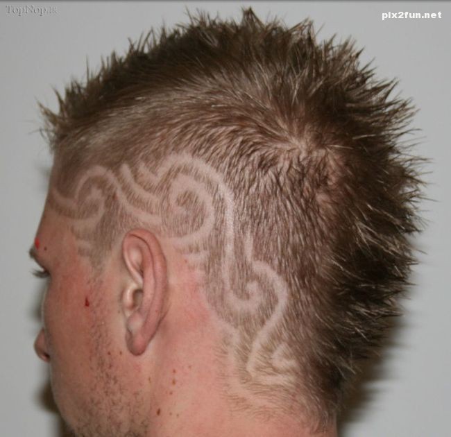 طراحی های عجیب روی موی سر