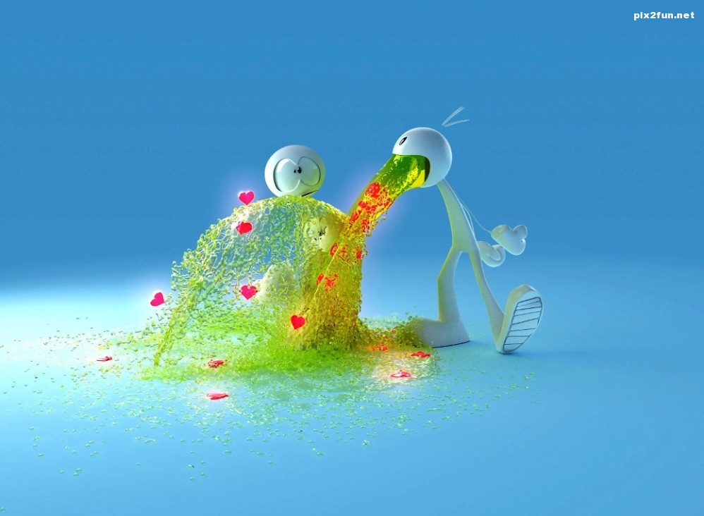 Puking-3D-figure-wallpaper