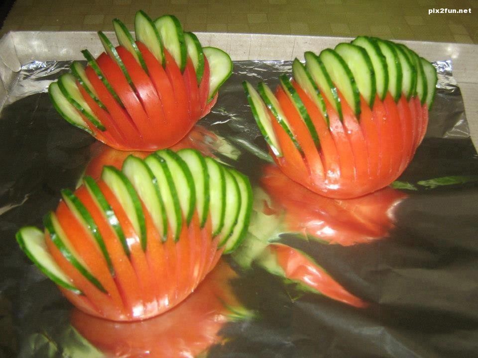 عکس از تزئین غذا با میوه