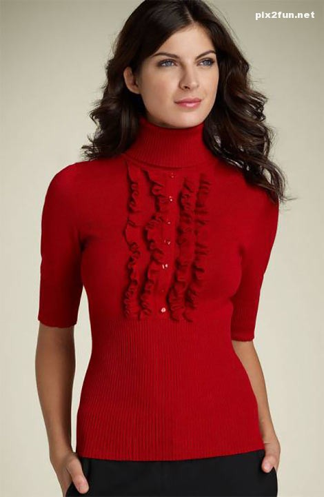 عکس از جدیدترین مدل های پلیور دخترانه با رنگ قرمز