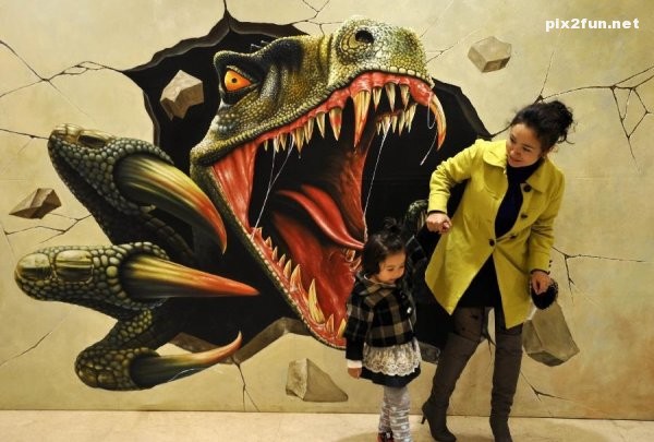 تصاویر زیبا از جشنواره نقاشی های سه بعدی