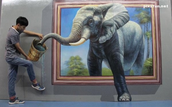 تصاویری زیبا از جشنواره نقاشی های سه بعدی در چین