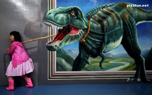 نمایشگاه نقاشی های سه بعدی در چین